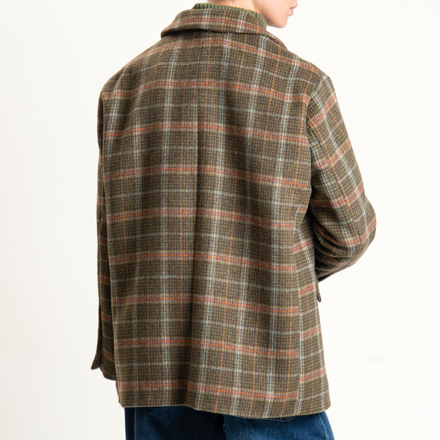 Dixie-Giacca oversize fantasia con spille - verde/moro/orange