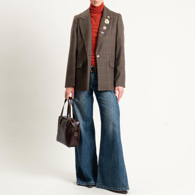 Dixie-Giacca fantasia con spille - principe di galles moro/blu/orange