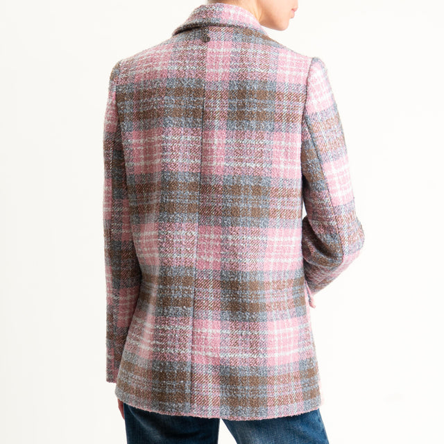 Dixie-Giacca check con spille - rosa/grigio/cuoio