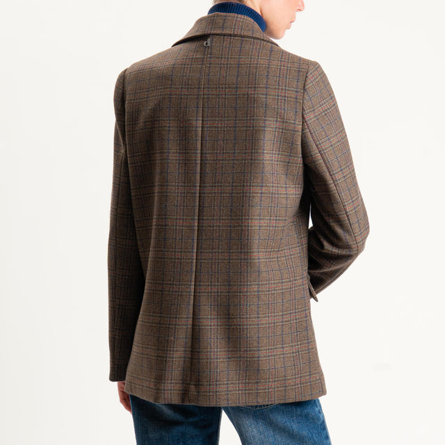 Dixie-Giacca principe di galles con spille - muschio/moro/blu