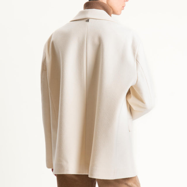 Dixie-Giacca oversize flanella - panna