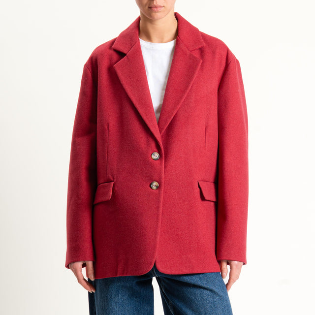 Dixie-Giacca oversize flanella - rosso