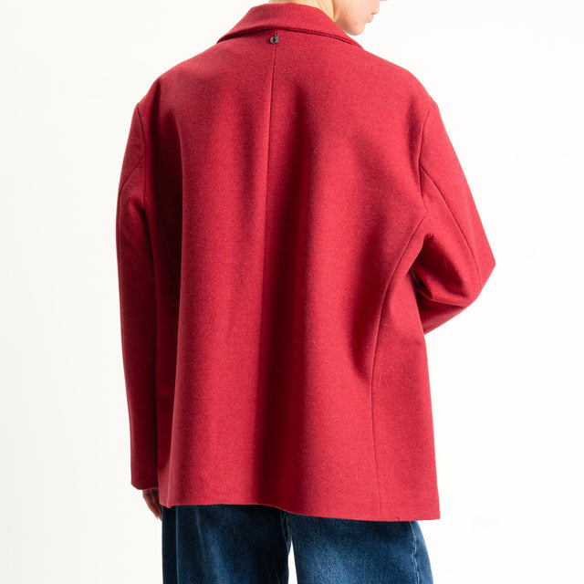 Dixie-Giacca oversize flanella - rosso