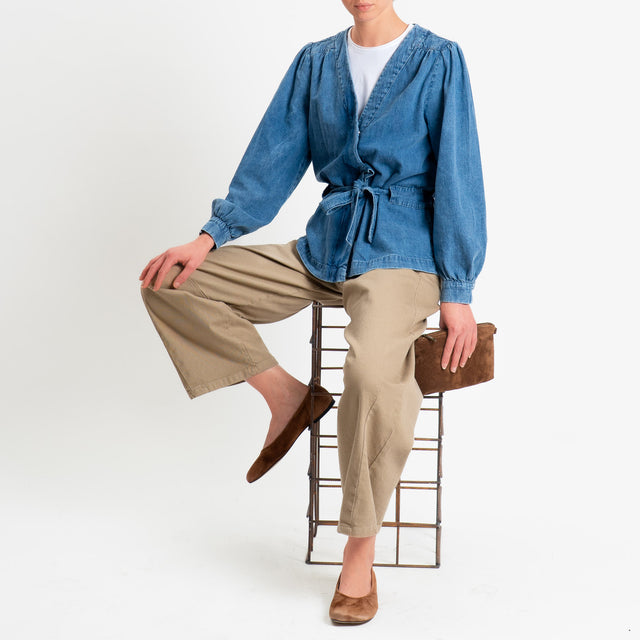 Dixie-Kimono jeans con cintura - denim