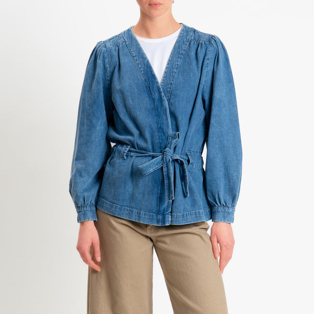 Dixie-Kimono jeans con cintura - denim