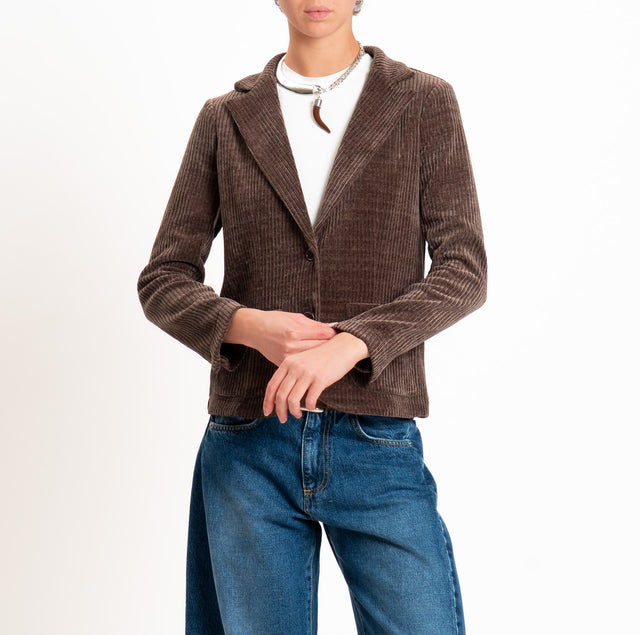 Dixie-Giacca velluto 500 righe - castagna