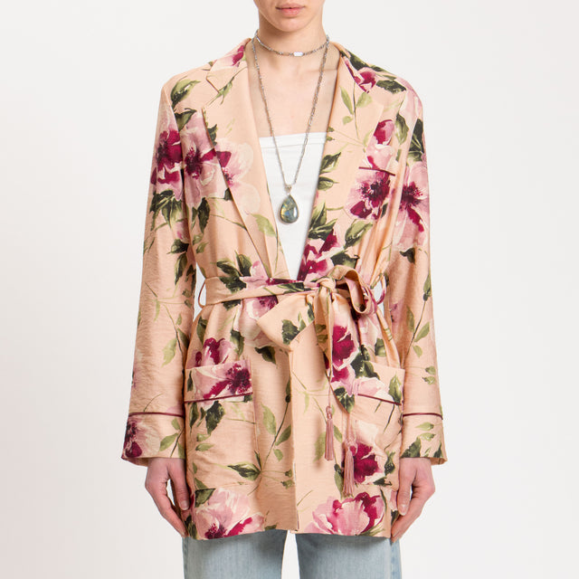 Dixie-Giacca floreale con cintura - rosa
