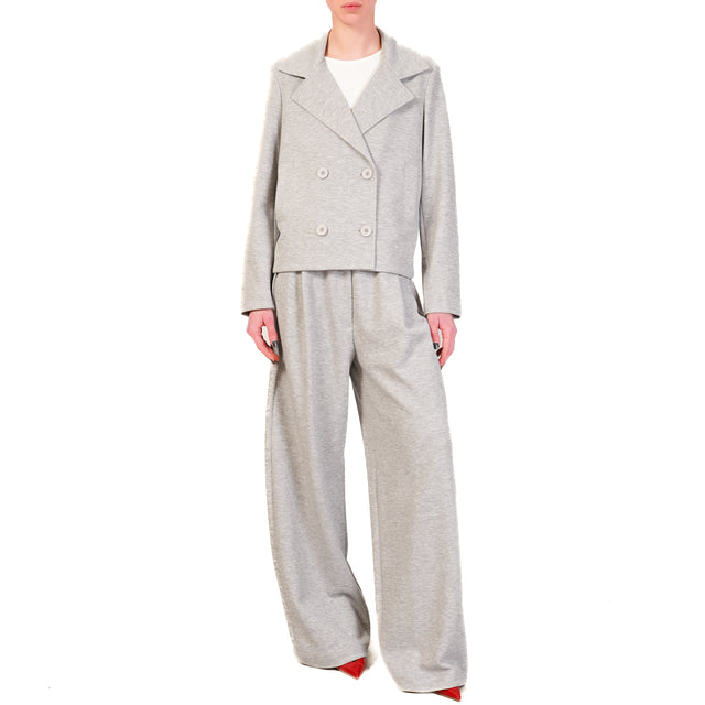 Dixie-Giacca doppio petto in felpa - grigio