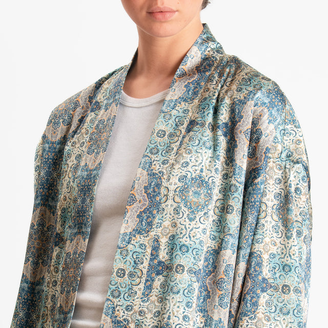 Dixie-Kimono corto fantasia optical - verde/senape/acqua