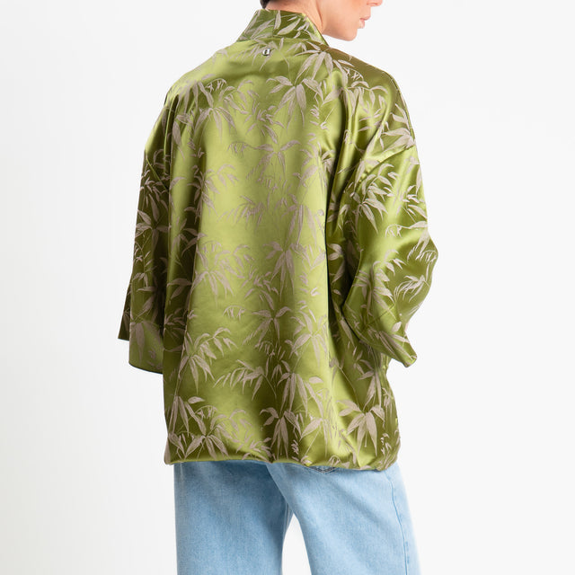 Dixie-Kimono corto fantasia damascata - verde