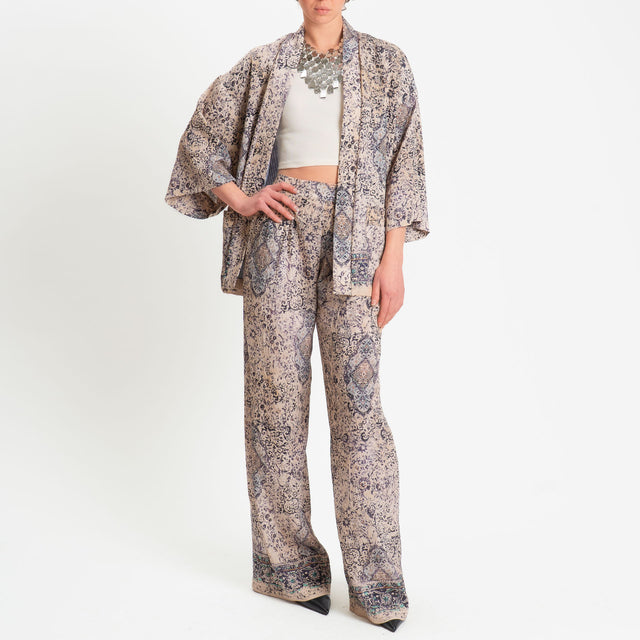 Dixie-Kimono fantasia con tasche - nude/viola