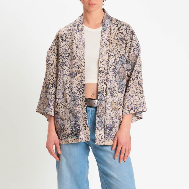 Dixie-Kimono fantasia con tasche - nude/viola
