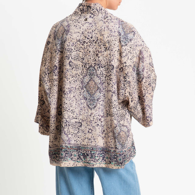 Dixie-Kimono fantasia con tasche - nude/viola