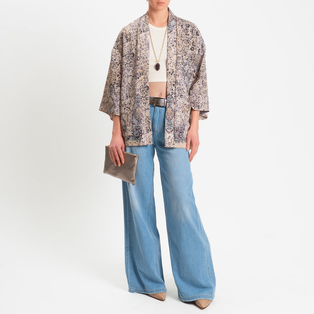 Dixie-Kimono fantasia con tasche - nude/viola
