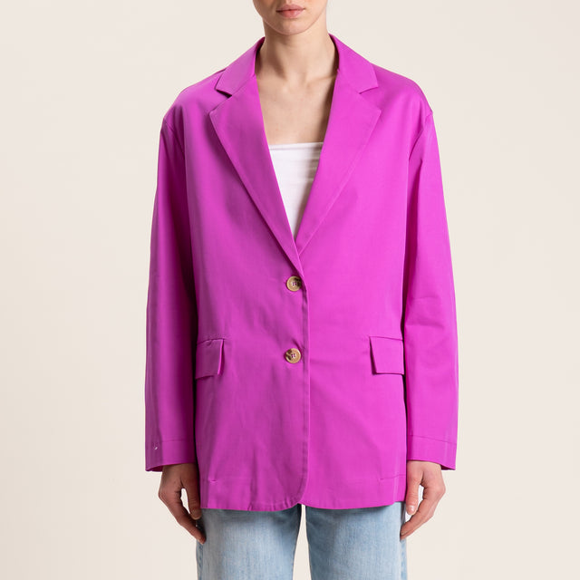 Dixie-Giacca oversize cotone elasticizzata - orchidea