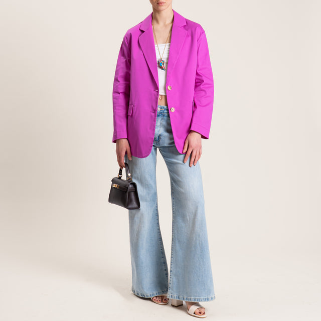 Dixie-Giacca oversize cotone elasticizzata - orchidea