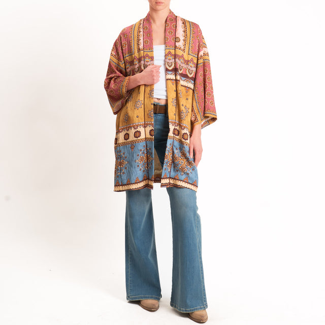 Dixie-Kimono fantasia con tasche - peach/orca/jeans