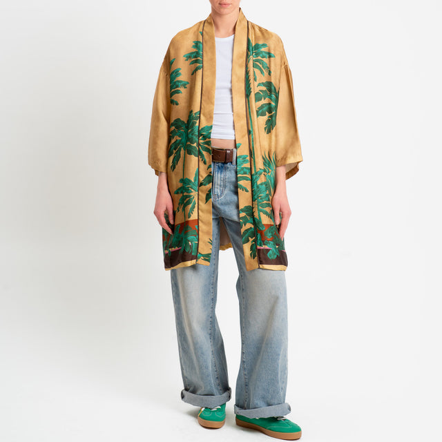 Dixie-Kimono fantasia - mostarda/verde