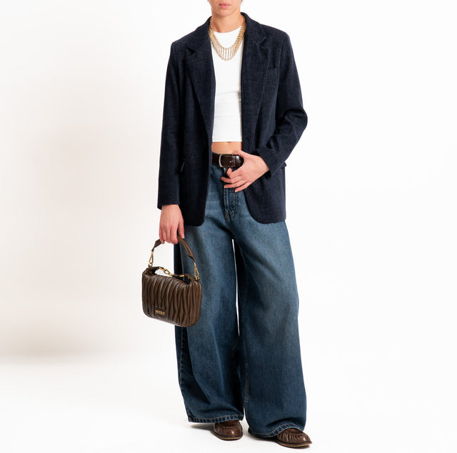 Dixie-Giacca velluto over - blu