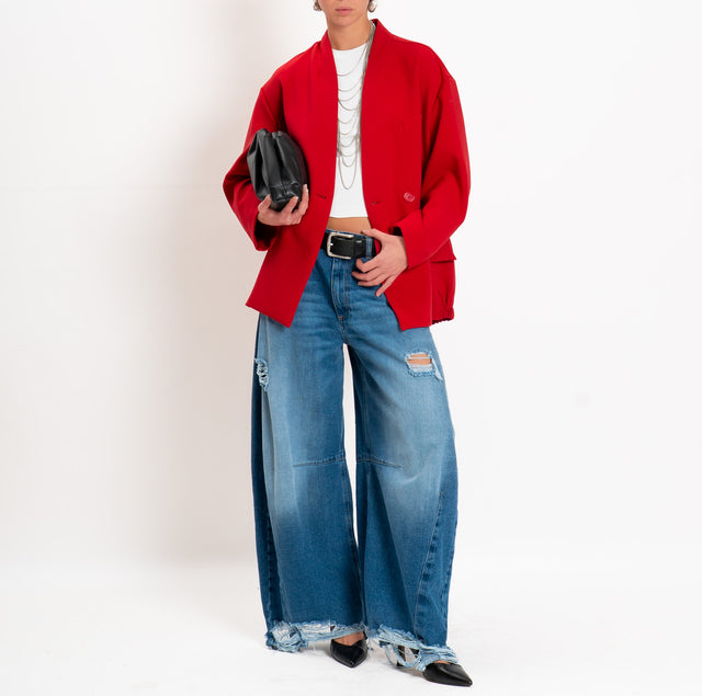 Dixie-Double crêpe bomber jacket - red