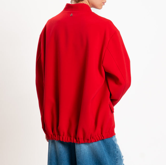Dixie-Double crêpe bomber jacket - red