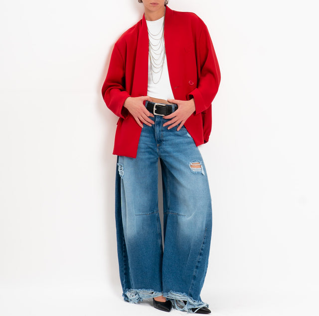 Dixie-Double crêpe bomber jacket - red
