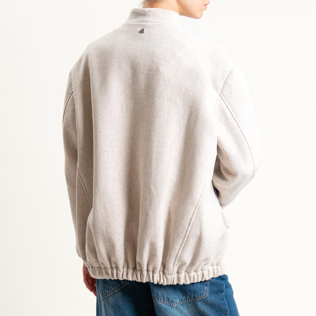 Dixie-Giacca bomber misto lana - panna