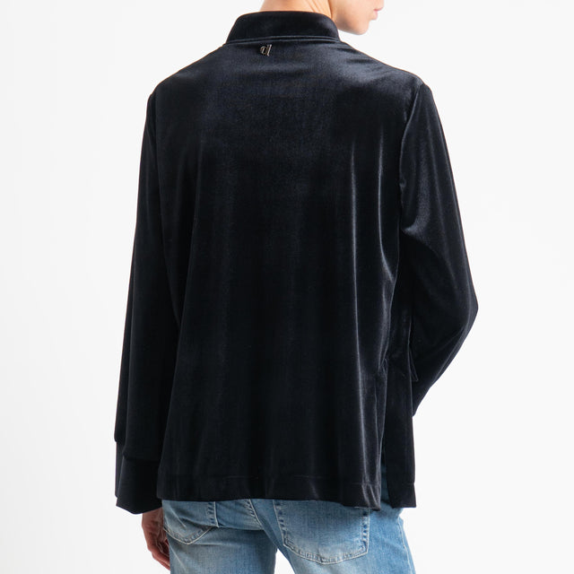 Dixie-Giacca velluto devorè - nero