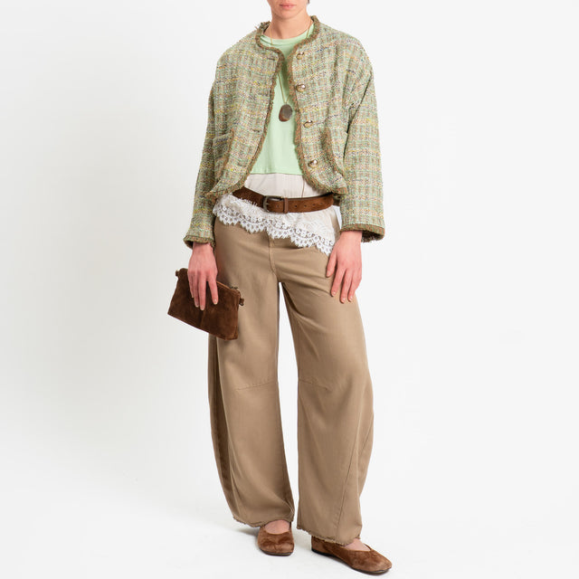 Dixie-Giacca bouclé multicolor - verde