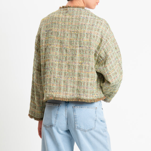 Dixie-Giacca bouclé multicolor - verde