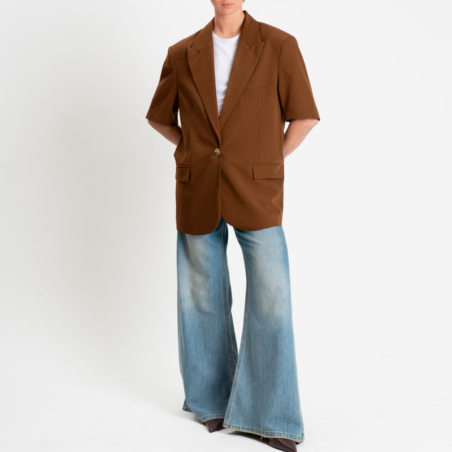 Dixie-Giacca un bottone mezza manica - cacao