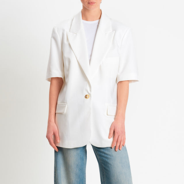 Dixie-Giacca un bottone mezza manica - bianco