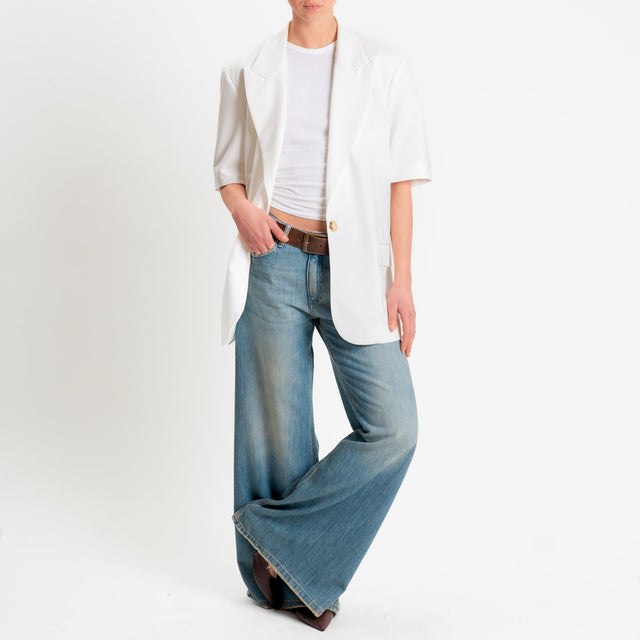 Dixie-Giacca un bottone mezza manica - bianco