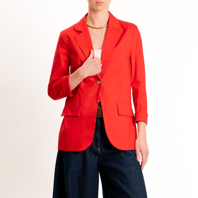 Dixie-Giacca un bottone cotone elasticizzato - rosso
