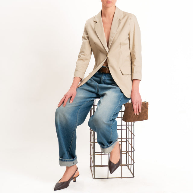 Dixie-Giacca un bottone elasticizzata - beige
