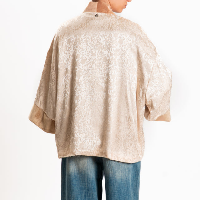 Dixie-Kimono corto damascato - cipria