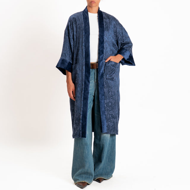 Dixie-Kimono damascato - blu