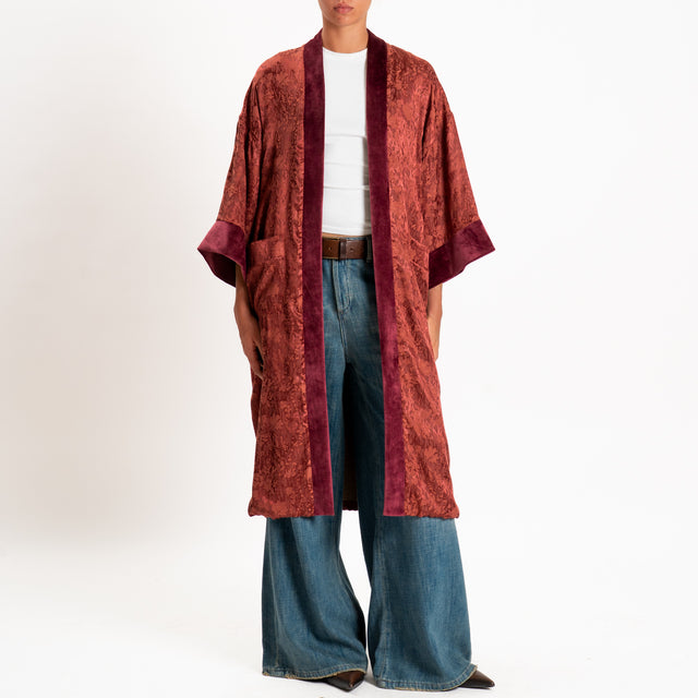 Dixie-Kimono damascato - Bordeaux