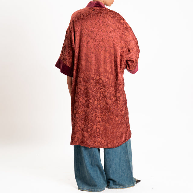 Dixie-Kimono damascato - Bordeaux