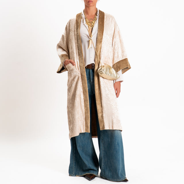 Dixie-Kimono damascato - cipria
