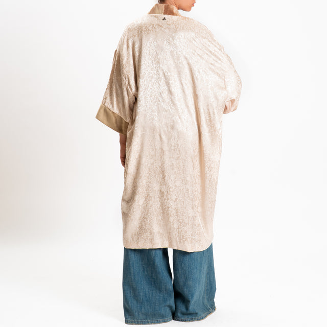 Dixie-Kimono damascato - cipria