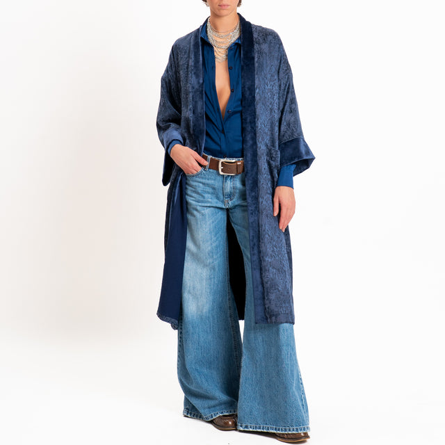Dixie-Kimono damascato - blu