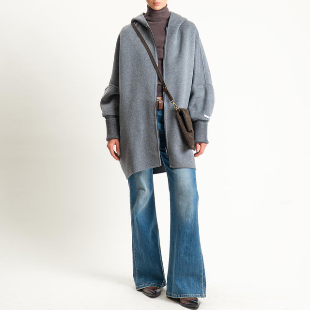 Dixie- Cappotto uovo con cappuccio - grigio