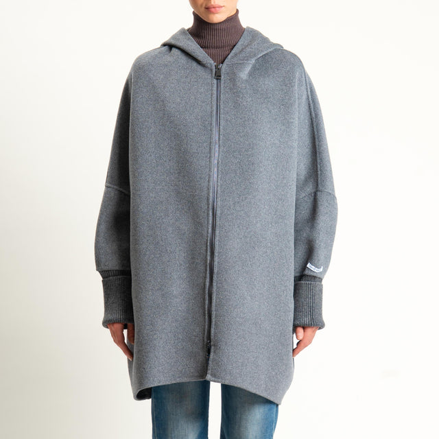 Dixie- Cappotto uovo con cappuccio - grigio
