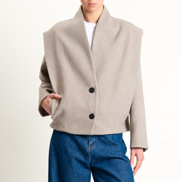 Dixie-Giaccone con spalle strutturate - tortora