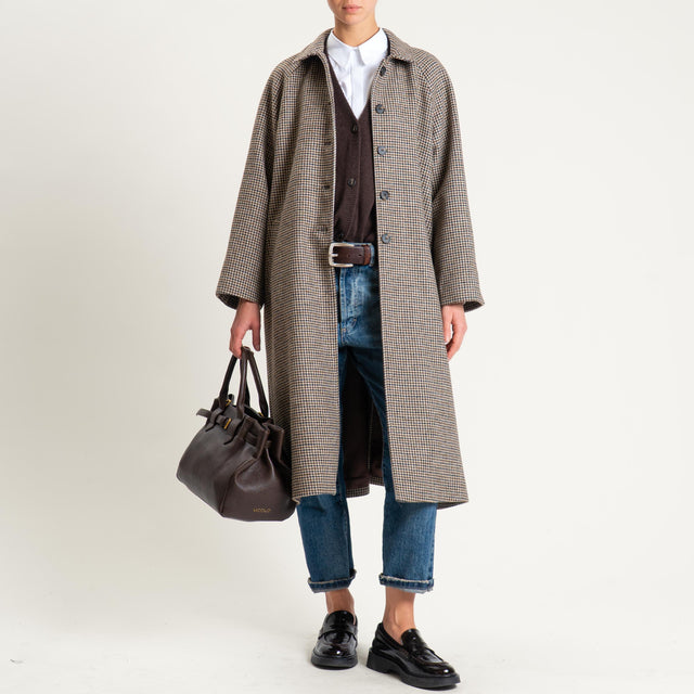 Dixie- Cappotto pied de poule - moro/nero/sand