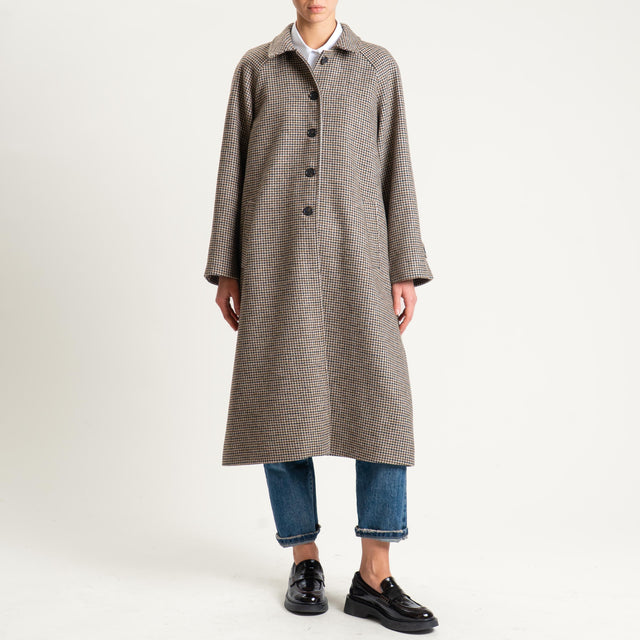 Dixie- Cappotto pied de poule - moro/nero/sand