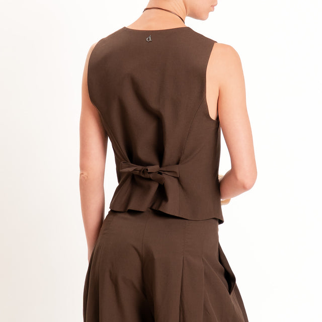 Dixie-Completo Gilet e pantalone misto lino - caffe'