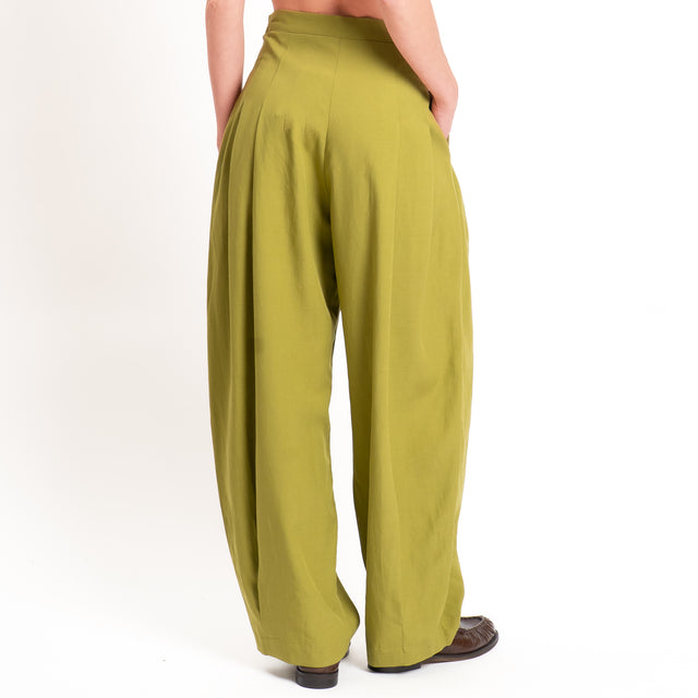 Dixie-Completo Gilet e pantalone misto lino - olio