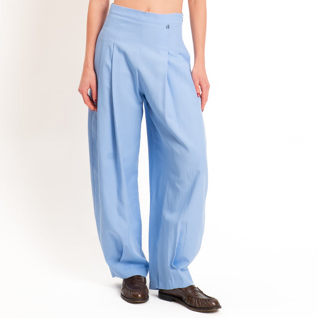 Dixie-Completo Gilet e pantalone misto lino - sky